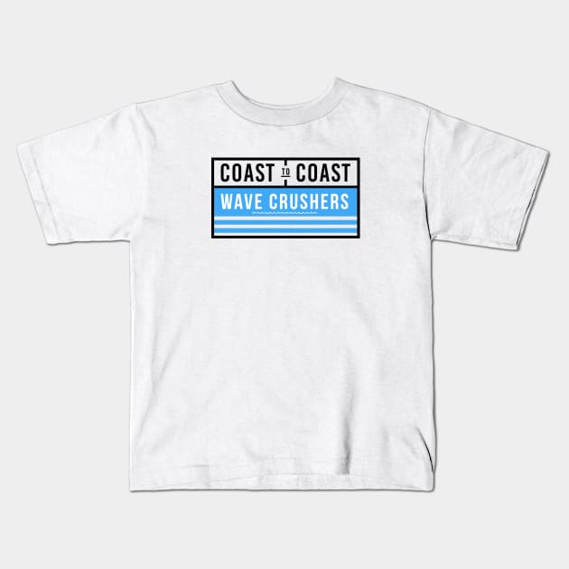 Coast To Coast Wave Crushers Kids T-Shirt by RachelLaBianca